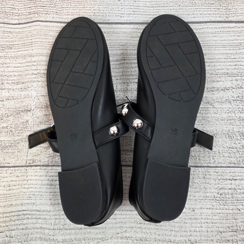 CL By Laundry Black Ballet Flats with Studded Strap - Picture 5 of 5